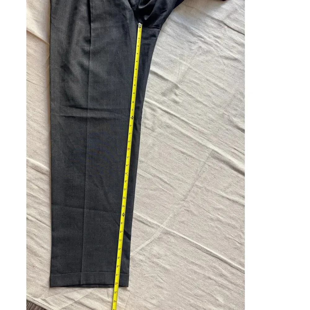 Vintage Christian Dior Monsieur Pants Men's 34X32 Pleated Gray Tailored in USA